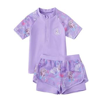 ຊຸດລອຍນ້ຳເດັກນ້ອຍ Disney Split Sun Protection Swimsuit 2024 New Frozen Girls Spa Set