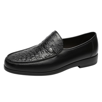 Goldlion loafers for men, genuine kangaroo leather, genuine ostrich leather