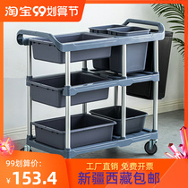 Xinjiang Tibet restaurant bowl collection cart dining cart dinner plate bowl plastic trolley commercial mobile hotel