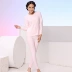 Đồng cổ bò tròn nữ cotton trung niên cotton chải bông cotton đồ lót nhiệt bộ 756-5227 / 9083 bộ dài tay nữ Phù hợp với nóng lên