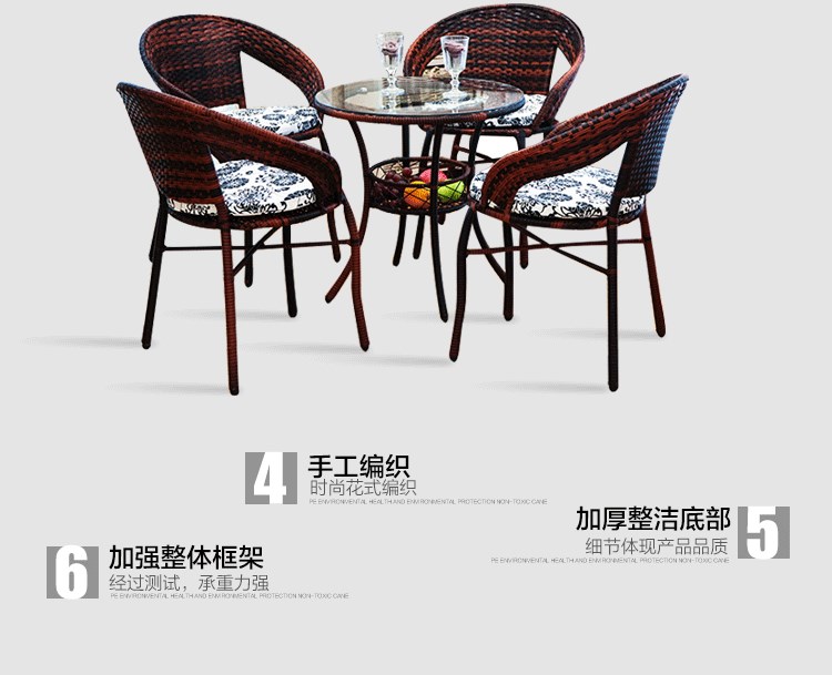 Ban công bảng và ghế wicker ghế năm mảnh ba mảnh trong nhà phòng khách bàn cà phê ghế giải trí ngoài trời vườn kết hợp đồ nội thất bàn ghế sân vườn ngoài trời