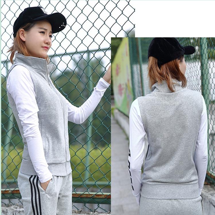 Thể thao vest phụ nữ mùa xuân và mùa thu phần mỏng cotton kích thước lớn casual Slim không tay vest chạy thể thao của phụ nữ áo khoác áo gió thể thao