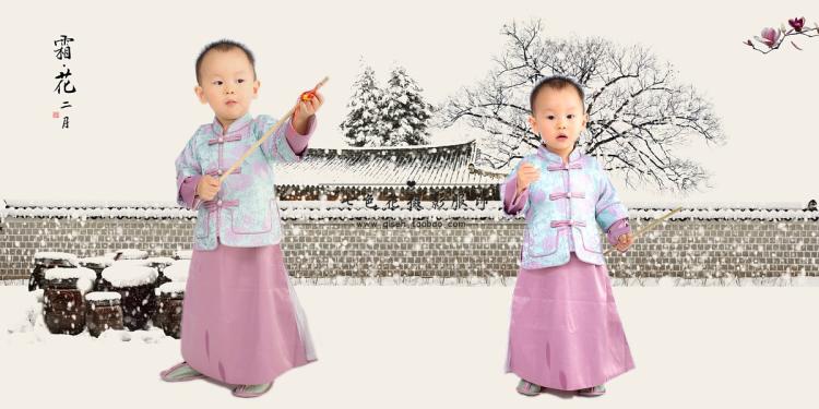 Nhiếp ảnh Triển Lãm Quần Áo Trẻ Em của Nhiếp Ảnh Quần Áo Studio 100 Ngày 2-3 Năm Ảnh Cũ Trang Phục Trẻ Em của Nhiếp Ảnh Quần Áo quần áo cho bé