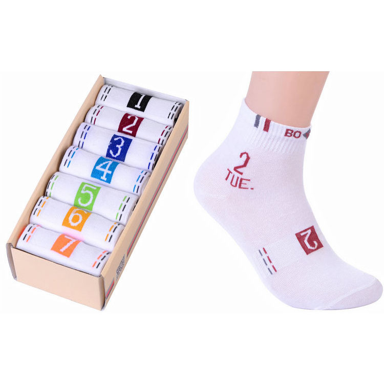 Chủ nhật bảy ngày vớ 7th socks nam của phụ nữ sinh viên thể thao cotton ống mùa xuân hè ống ngắn vớ cotton