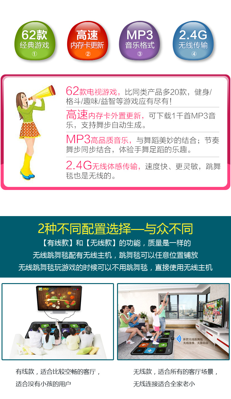 Nhảy máy bay chiến đấu không dây nhảy mat đôi giao diện TV máy nhảy nhà somatosensory nhảy chạy game console máy nhảy audition