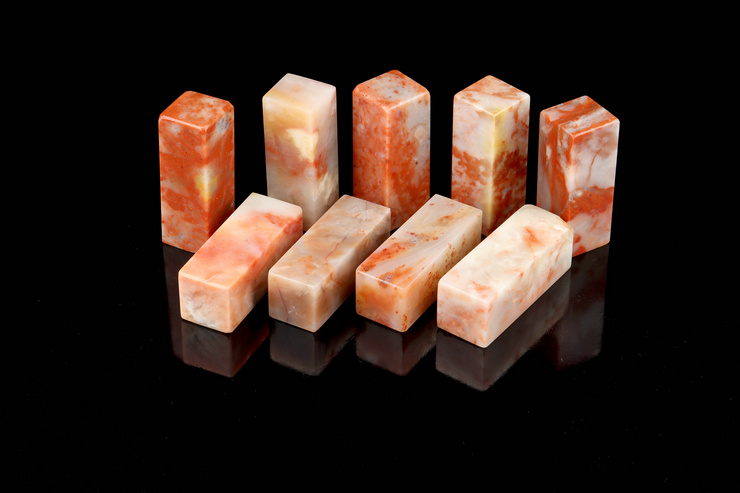 Shangxin 2.5x5 cm Lào đá con dấu thực hành chương chất liệu Jin Shizhen khắc đá chương chất liệu sơn và thư pháp tên con dấu đá trang trí