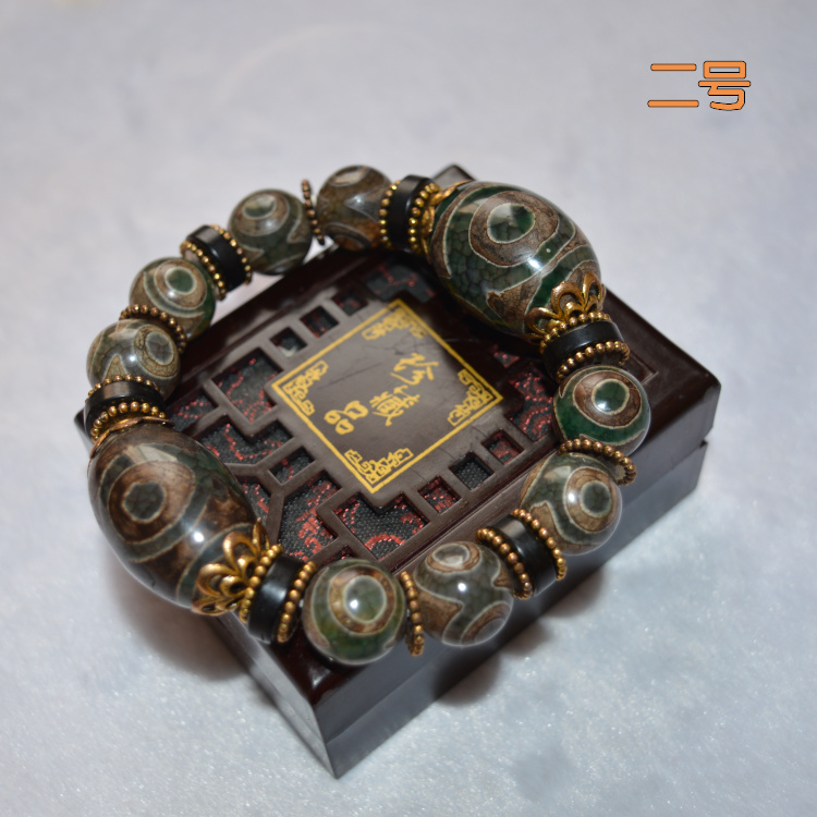 Chín mắt Dzizhu Tianyan vòng tay dòng đầu tiên dược sĩ Dzi Bead vòng đeo tay chalcedony tự nhiên ngọc mã não nam Tây Tạng đích thực ngoc bich