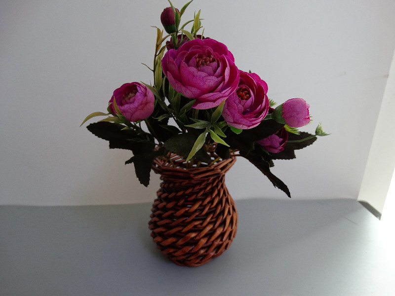 Rattan 柳 花花 花架 Bình mây hoa cổ điển vườn hoa chậu hoa thùng giỏ trong chậu giỏ trồng lan
