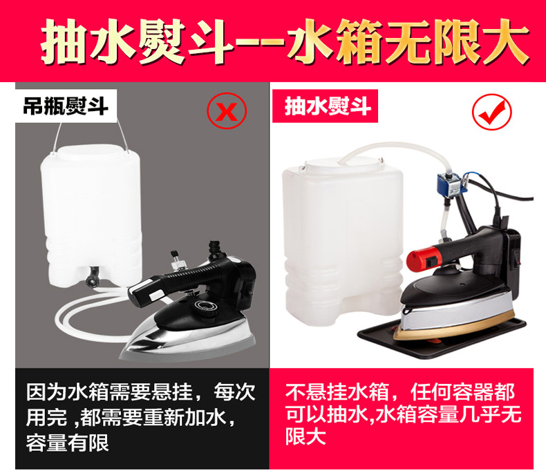 Rèm chai cao cấp bơm điện sắt quần áo cổ điển sắt sắt hơi nước giặt khô công nghiệp - Điện sắt bàn ủi khô và hơi nước