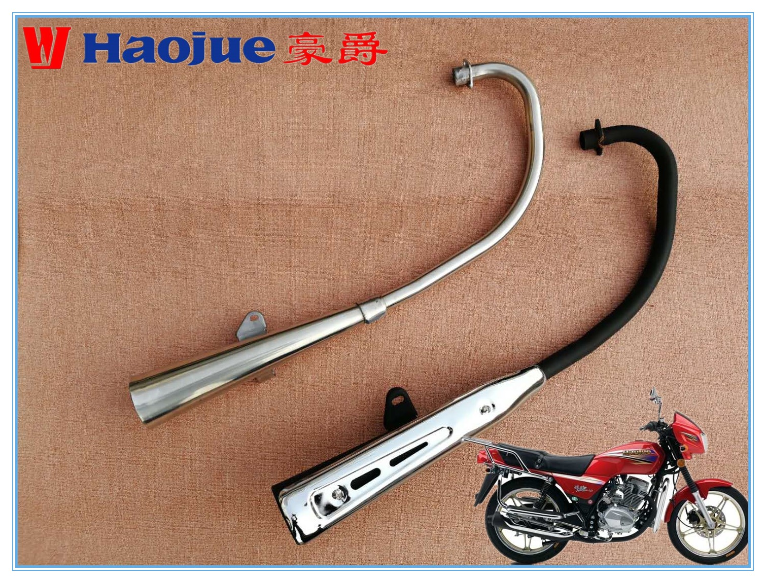 Phụ kiện xe máy giả GS125 Haojue 125-F Tianma 125-4 câm dày muffler ống xả