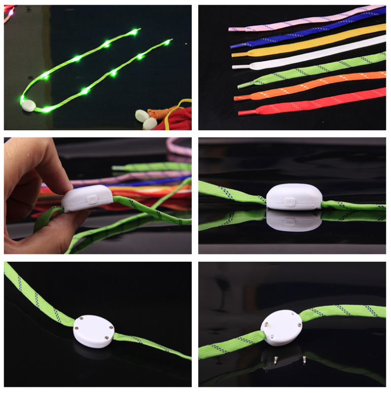 Thế hệ thứ năm của LED nylon ánh sáng ren nhấp nháy sáng ren đêm chạy cưỡi đèn an toàn với buổi hòa nhạc đạo cụ dây giày off white