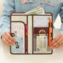 Đa chức năng hộ chiếu dài PU da lưu trữ túi hộ chiếu túi tài liệu gói bảo vệ vé bìa ví du lịch dễ thương túi đeo chéo nữ mini