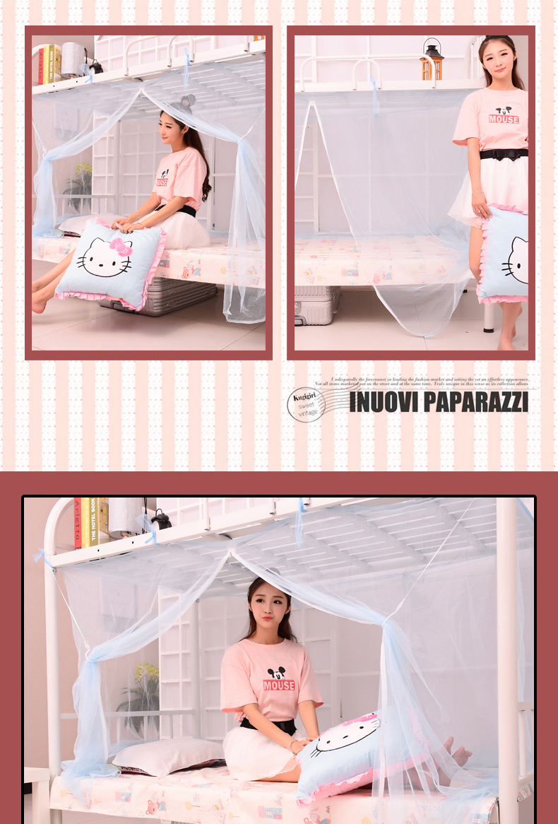 Ký túc xá đại học 1m1,2 1,5m 1,8m giường đơn phía trên cửa hàng dưới màn chống muỗi sinh viên mùng ngủ cao cấp