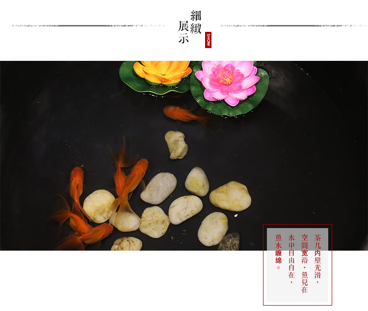 Sáng tạo vườn sân khách sạn bàn cà phê bể cá mới phong cách Trung Quốc ban công phòng khách phòng trà một số các loại đồ nội thất phân sen bàn trà tròn