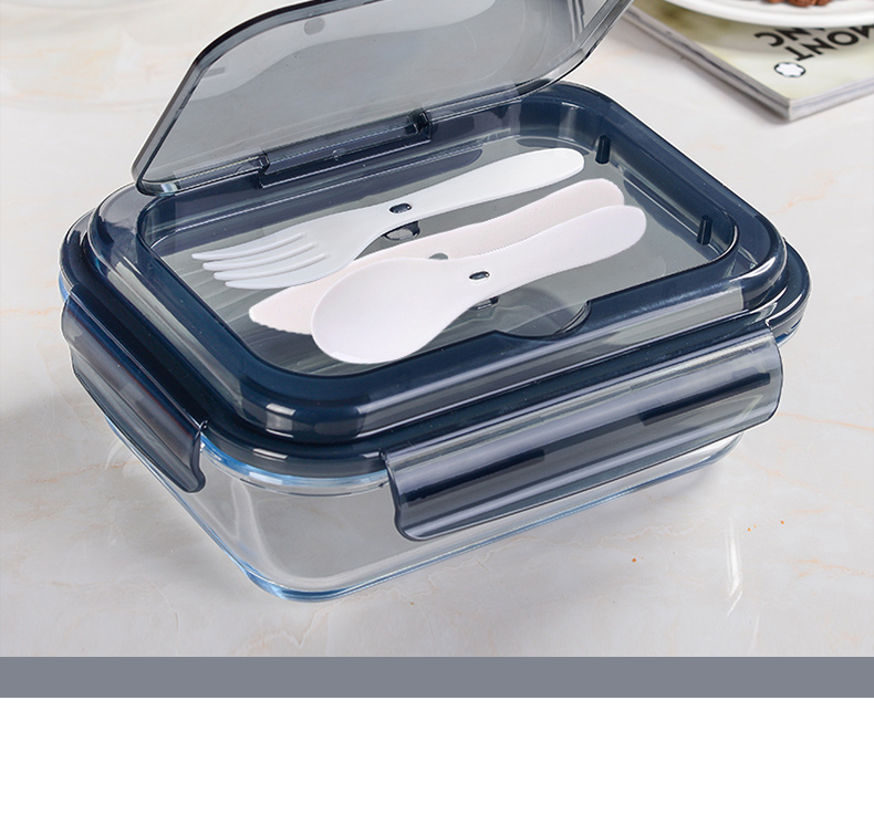 Tách ra Bento Vuông Cách Ly Đông Lạnh Hộp Trứng Hộp Lưu Trữ Thủy Tinh An Toàn Ware Kín Trái Cây hộp thủy tinh đựng thức ăn