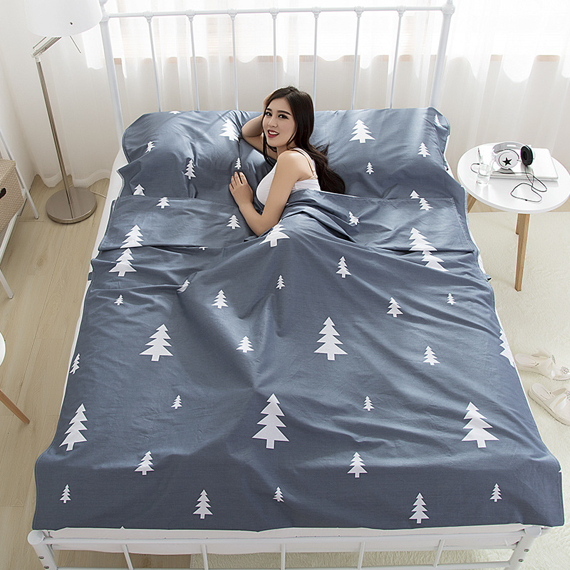 Cotton khách sạn du lịch trên bẩn túi ngủ di động đôi khách sạn duy nhất quilt cover sheets pillowcase ba-trong-một siêu nhẹ