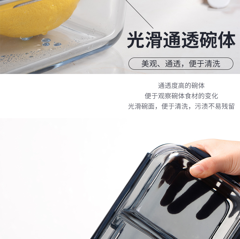 Tách ra Bento Vuông Cách Ly Đông Lạnh Hộp Trứng Hộp Lưu Trữ Thủy Tinh An Toàn Ware Kín Trái Cây bọc thực phẩm