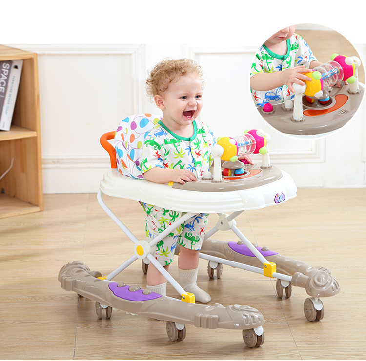 Baby Walker 6 7-18 tháng Baby Anti-rollover Đa chức năng Có thể đẩy dễ dàng với việc học nhạc xe đẩy trẻ em nhật bản