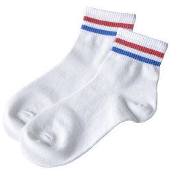 Socks women's mid-calf socks Korean style college style spring and autumn pure cotton men's and women's white student ins trendy striped sports socks