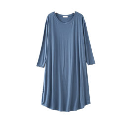 Modal nightgown ແຂນຍາວແມ່ຍິງບາງພາກຮຽນ spring ແລະດູໃບໄມ້ລົ່ນ pajamas ຝ້າຍຝ້າຍຂະຫນາດຂະຫນາດໃຫຍ່ໃສ່ເຮືອນຊຸດແມ່ພາສາເກົາຫຼີ