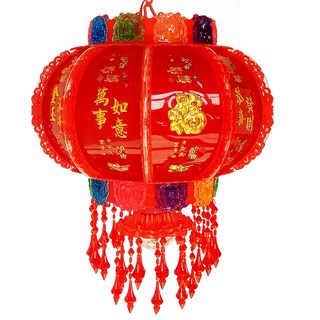 Rotating corridor with blessing crystal colorful luminous lanterns