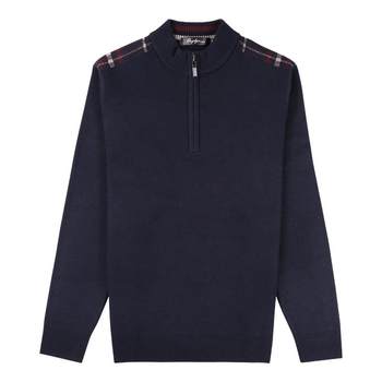 Cardigan ດູໃບໄມ້ລົ່ນແລະລະດູຫນາວຂອງຜູ້ຊາຍ ຜະລິດຕະພັນໃຫມ່ ອາຍຸກາງແລະຜູ້ສູງອາຍຸຫນາອົບອຸ່ນຄໍລໍາເຄິ່ງສູງ knitted pullover bottoming ເສື້ອ
