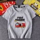 Fire Truck Boy Áo thun ngắn tay mùa hè Dress Big Boy Cotton T-shirt Little Girl Nửa tay áo Áo trẻ em - Áo thun