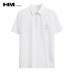 Áo sơ mi nam HIM Han Chong 2018 mùa hè mới dành cho nam Slim Lapel White Wild POLO Áo thun ngắn tay áo kẻ nam Polo