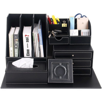 Leather stationery storage box creative set office supplies