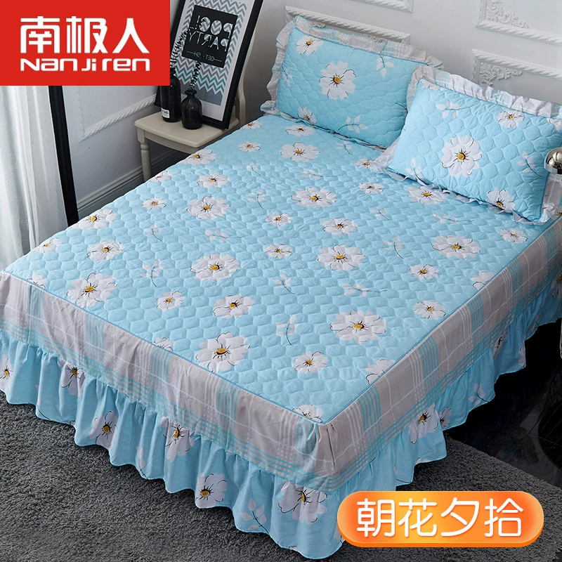 Bộ đồ giường bằng vải cotton ở Nam Cực dày trải giường bọc chăn Simmons nệm 1.2 / 1.5 m / 1.8m trải giường 	chân váy giường
