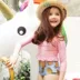 Dứa Hàn Quốc Đồ bơi trẻ em Chia eo cao Quần cô gái Đồ bơi có tay áo dài Kem chống nắng Kỳ nghỉ Cô gái Đồ bơi - Bộ đồ bơi của Kid đồ bơi trẻ em nam Bộ đồ bơi của Kid