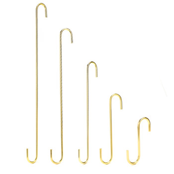 ຮ້ານຂາຍເສື້ອຜ້າ S hook golden hook for hanging clothes hanger hook S-shaped stainless hook extended clothes hook trouser hook