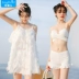 Áo tắm nữ 2018 mới siêu cổ tích ba mảnh nước hoa chia nhỏ váy bảo thủ ngực nhỏ tụ tập bơi spa - Bộ đồ bơi hai mảnh 	bikini 2 mảnh màu xanh Bộ đồ bơi hai mảnh