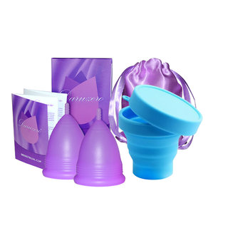 2 silicone menstrual cups recirculating waterproof tampons