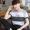 Playboy 2018 mùa thu mới áo thun tay ngắn nam cổ tròn sọc dài tay nam phiên bản Hàn Quốc của xu hướng quần áo - Áo phông ngắn