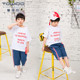 Towioo Trẻ em ăn mặc nam mùa hè ăn mặc Medium Big Kids Set 2019 New Kids 5 Short Sleeves 6-Year-Old Boys Summer Tide.