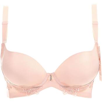 ຊຸດຊັ້ນໃນຂອງແມ່ຍິງ 3/4 Cup Glossy Embroidered Small Breast Push Up Bra Three-Breasted Adjustable Bra 7004