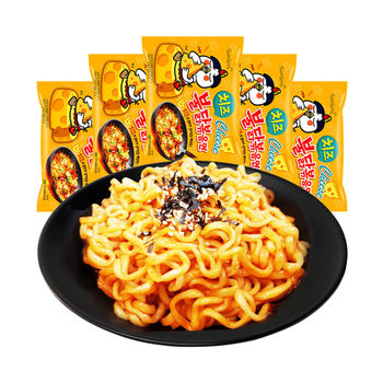 Korean Imported Samyang Cheese Buldak Noodles 140g*5 Packs Super Spicy Internet-Famous Cheese Mixed Noodles Instant Ramen