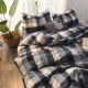 Naked phong cách bông Anh đơn giản bông rửa lanh bộ comforter giường doanh nghiệp không dán tem sọc kẻ sọc gia đình bốn - Bộ đồ giường bốn mảnh