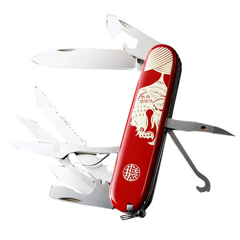 ຕົ້ນສະບັບຂອງແທ້ຈິງ Victorinox Swiss Army Knife 91MM Rooster Year Knife Zodiac Knife 1.3714.E6 Limited Edition Gift Box Set