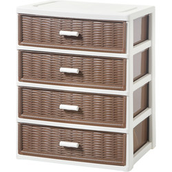 Plastic drawer-type storage cabinet large imitation rattan multi-layer clothing storage box wardrobe storage box finishing cabinet storage box