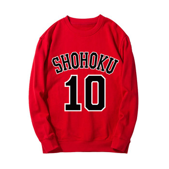 Shohoku sweatshirt men's velvet thickened slam dunk jacket round collar Sakuragi Hanamichi ແບບດຽວກັນ Mitsui Toshiba ເຄື່ອງນຸ່ງບ້ວງ