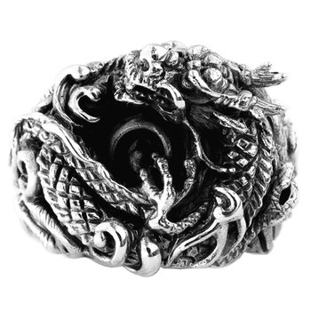 ແຫວນເງິນ 925 sterling dragon domineering ຜູ້ຊາຍ trendy personality tap ແຫວນເງິນໄທ ສະບັບພາສາເກົາຫຼີຂອງ dragon index finger retro wide