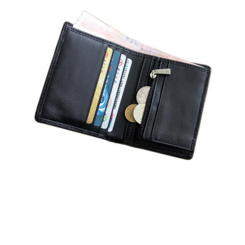 Wallet Men's Short Leather Genuine Wallet Mini Wallet Vertical Cowhide Ultra-Thin Women's Wallet Men's Youth Soft Simple Wallet