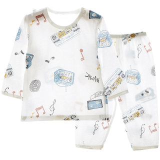 Baby summer ultra-thin bamboo fiber baby pajamas