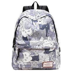 Bansusu. Cat printed backpack men and women Korean casual backpack schoolbag middle school students large -capacity travel bag