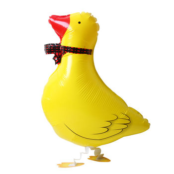 Cartoon balloon of animal walking on wheels