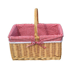 Rattan and wicker storage basket, portable blue fruit basket, picnic basket, shopping basket, vegetable basket, picking basket, gift wrapping basket