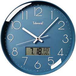 Telesonic/Neptune Perpetual Calendar Electronic Living Room Wall Clock Simple Silent Quartz Clock Calendar Clock Wall Watch