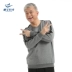Áo len cổ tròn cho người trung niên và cổ điển áo sơ mi nam thể thao mùa xuân và mùa thu áo hoodie cộc tay Áo len